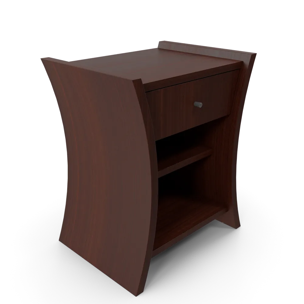 Wooden bedside table — illustrative photo