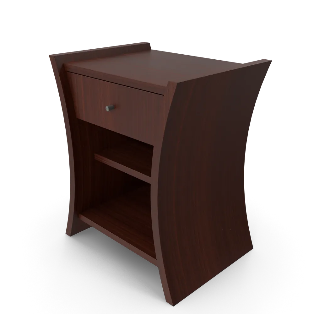 Wooden bedside table — illustrative photo